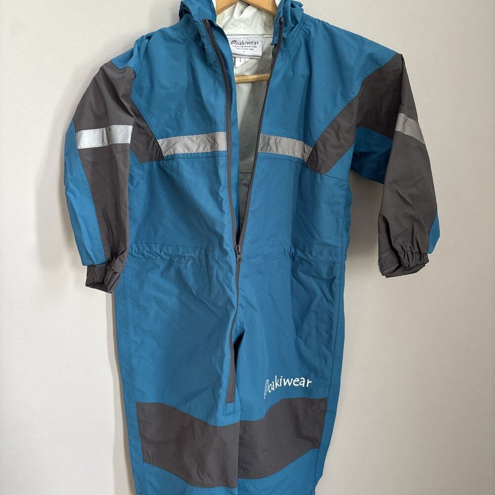 Oakiwear Rain Suit Youth 4T Blue Reflective Trail Outdoor Oaki Wear Vegan Nature